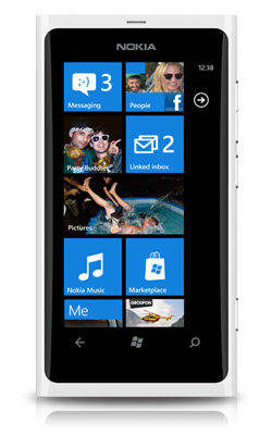 Nokia Lumia 800 wit voorkant